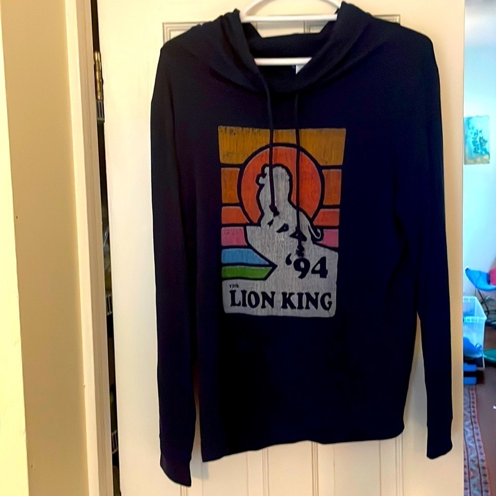 Disney Lion King Navy Blue Cowl Neck Pullover Sweatshirt Women's XL